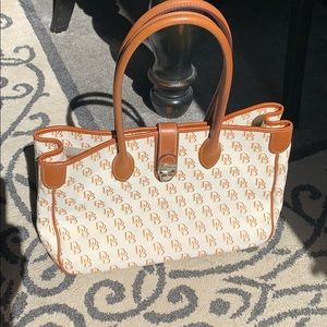 Dooney and Bourke DB Canvas Leather Trim Satchel